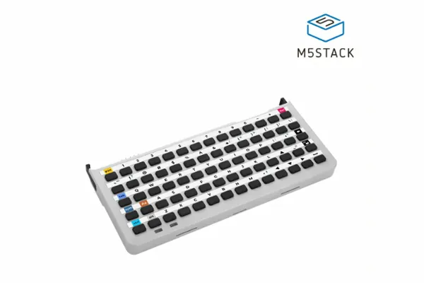 The M5Stack Tab5 Keyboard: a 70-key grey keyboard with coloured modifier keys (product image by M5Stack)